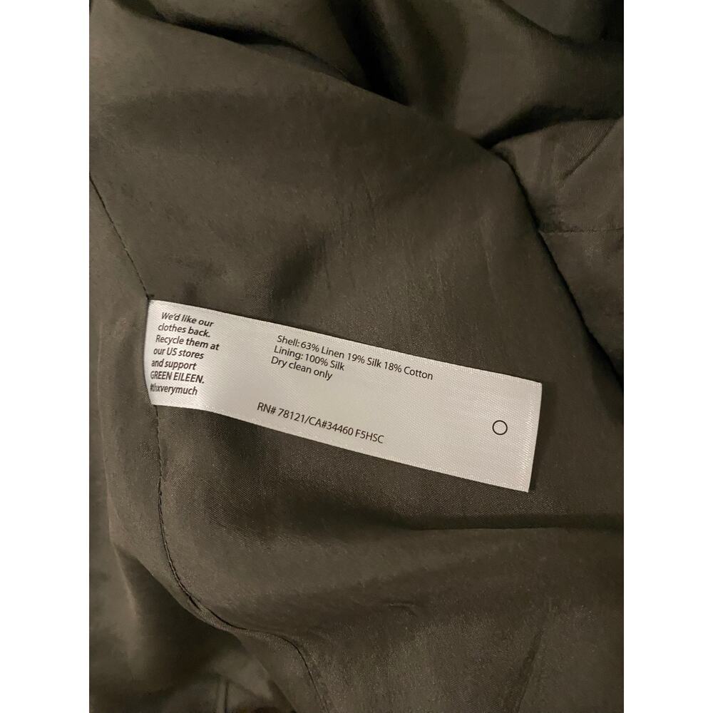 Eileen Fisher Linen Silk Herringbone Shadow Jacket Large Roundneck Swing Coat - Picture 9 of 12